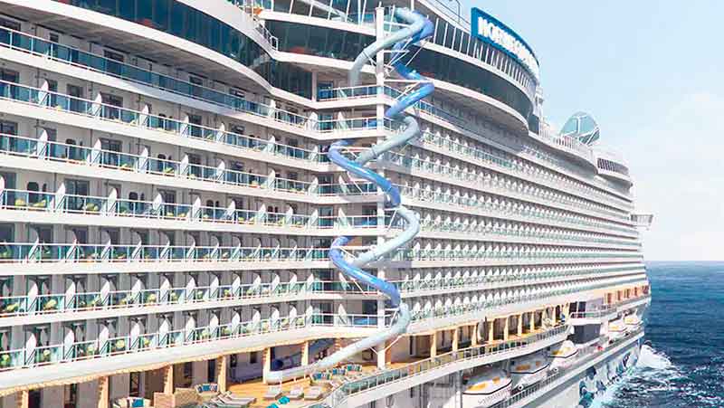 atrações cruzeiros - escorregador da Norwegian