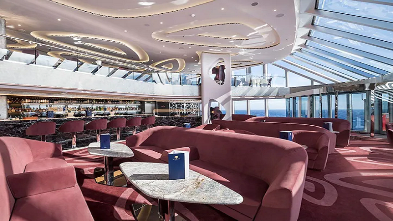 Lounge da área Yatch Club do novo navio MSC Seascape