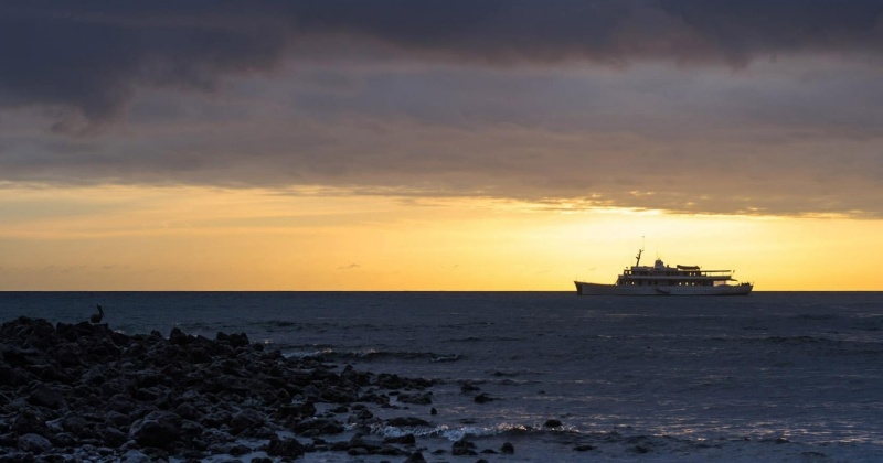 Grace navegando em Galápagos