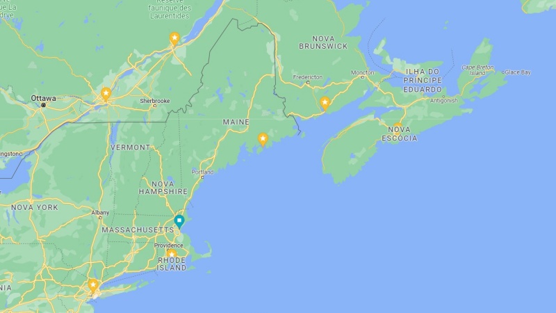 Portos da região Nova Inglaterra e Canadá