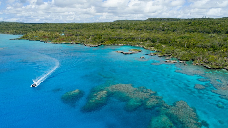 Zodiac em Tadine, na Nova Caledonia