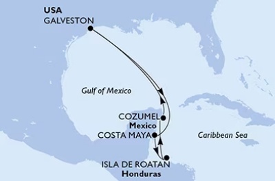 Roteiro do MSC Seascape em Galveston