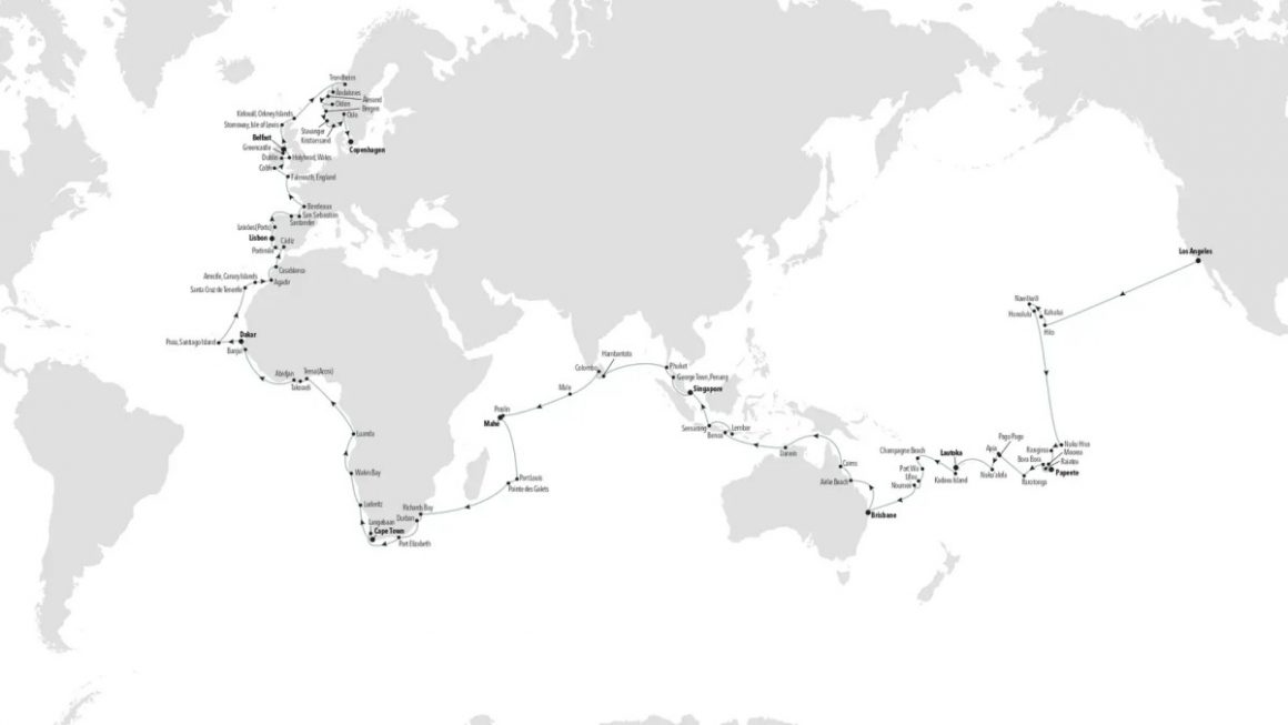 mapa volta ao mundo silversea