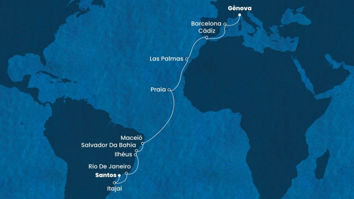 Roteiro do Cruzeiro das Raízes Italianas