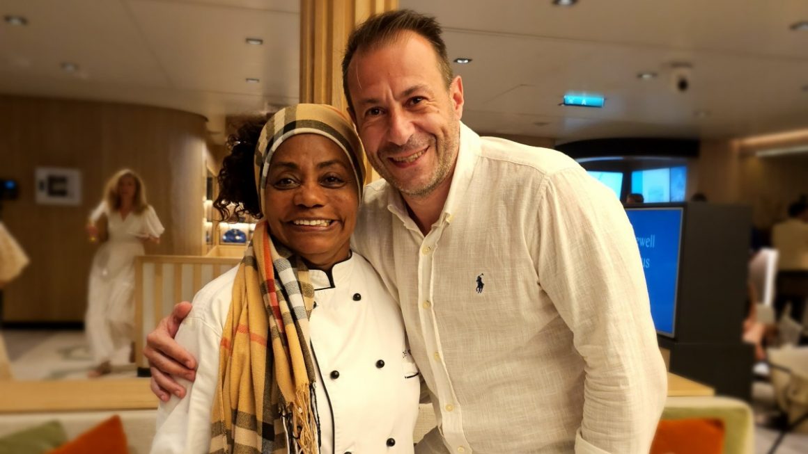 Chef baiana Dadá e o diretor de Marketing da Krooze, André Allegri