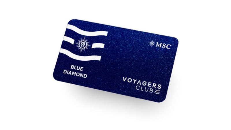 Cartão para membros Blue Diamond do MSC Voyagers Club