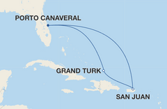 Roteiro da Caribbean Princess com saída de Port Canaveral