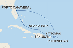 Roteiro da Caribbean Princess pelo Caribe Oriental