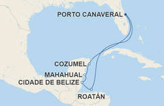 Roteiro da Caribbean Princess pelo Caribe Ocidental