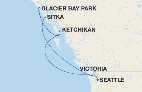 Roteiro a bordo do Queen Elizabeth para o Alasca