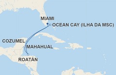 Roteiro de 7 noites passando por Ocean Cay