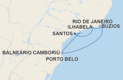 Roteiro do Costa Pacifica com saída dia 12 de janeiro de 2025