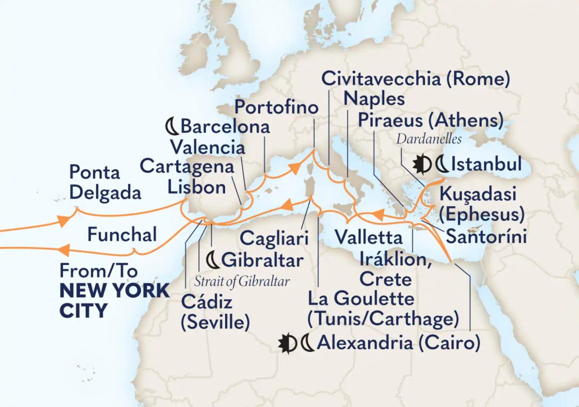Roteiro Ultimate Mediterranean & Atlantic Passage