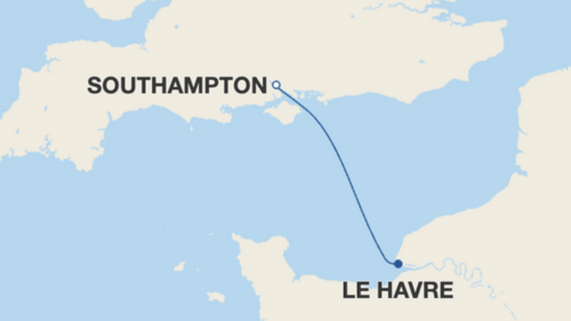 Roteiro de Le Havre até Southampton
