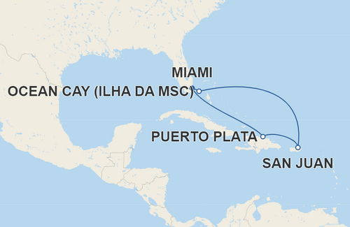 Mapa 1 - MSC World America