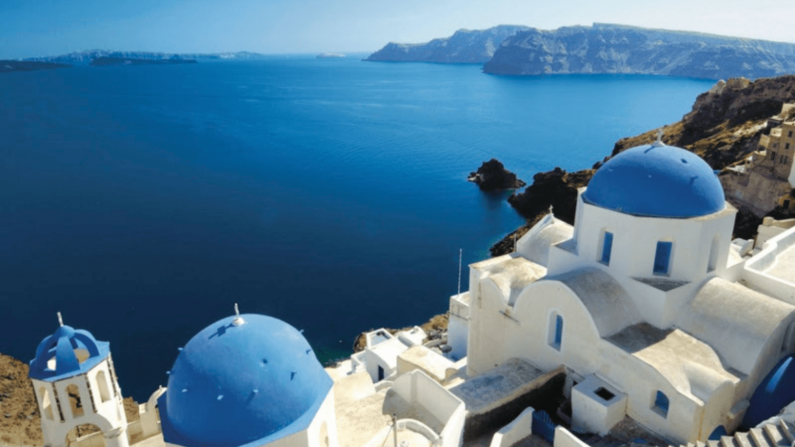 Santorini, na Grécia