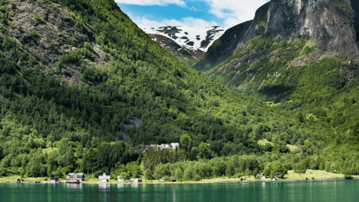 Vila de Flaam no Norte da Europa