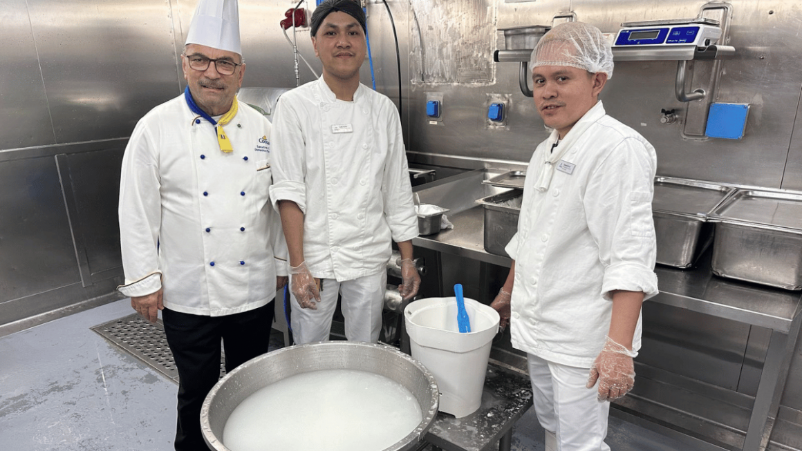 Chef Domenico Patamia e seus auxiliares