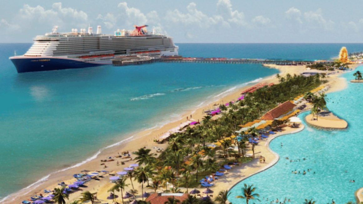 Ilha privativa da Carnival Celebration Key