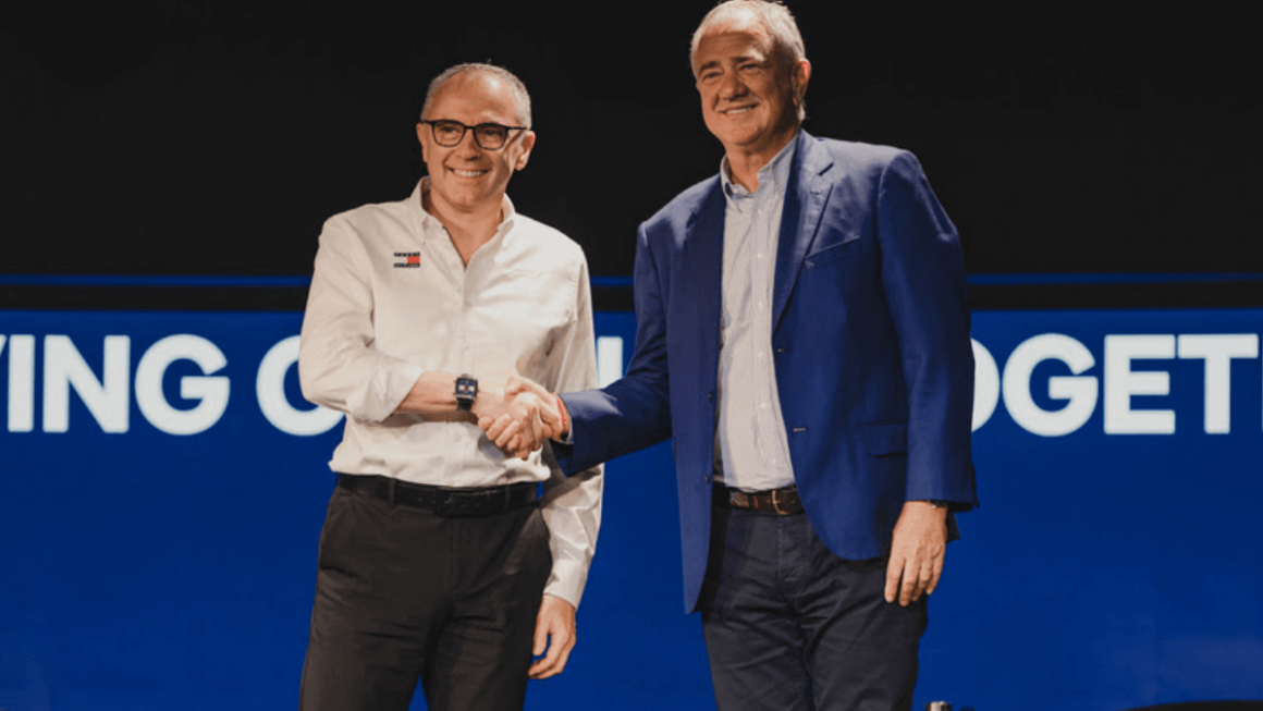 Stefano Domenicali, Presidente e CEO da Fórmula 1, e Pierfrancesco Vago, Presidente Executivo da Divisão de Cruzeiros do Grupo MSC