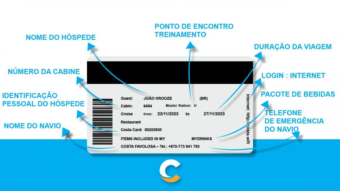 Modelo Cruise Card Costa Cruzeiros