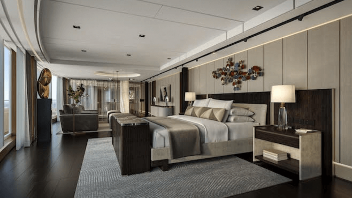 Quarto principal da suíte Skyview Regent