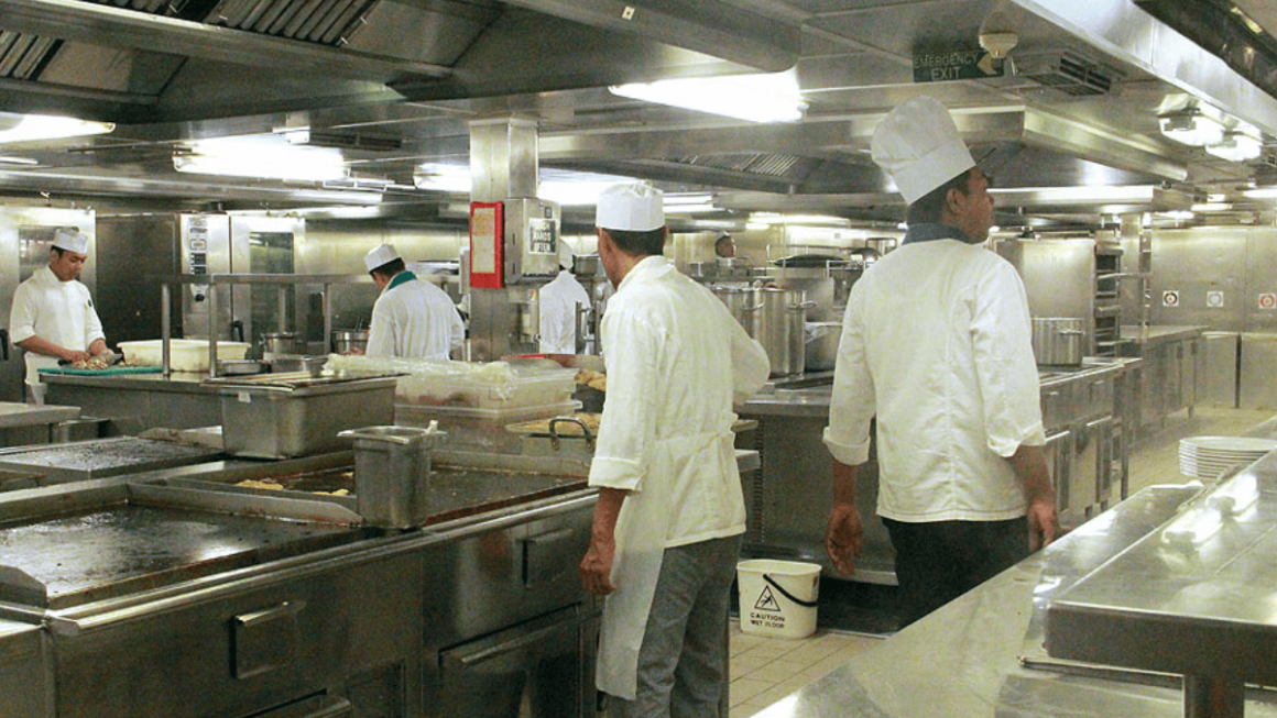 Cozinha de um cruzeiro