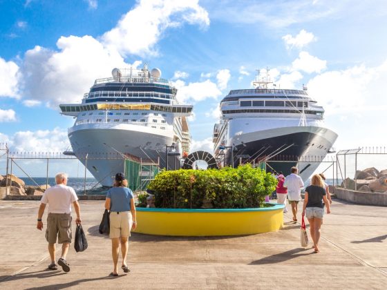 Viajantes indo ao cruzeiro