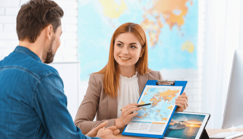 Venda de cruzeiros com agente de viagens