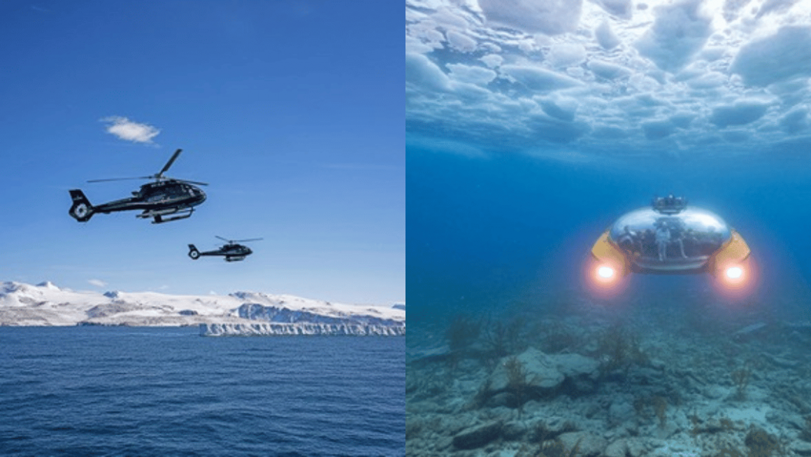 helicópteros Airbus, um submersível Triton