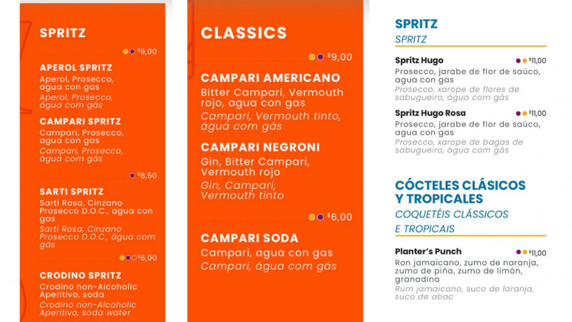 Aperol na Costa Cruzeiros