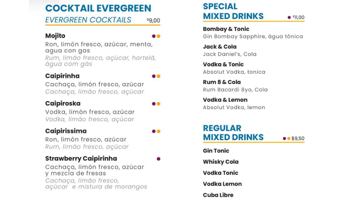 Valores e opções a bordo