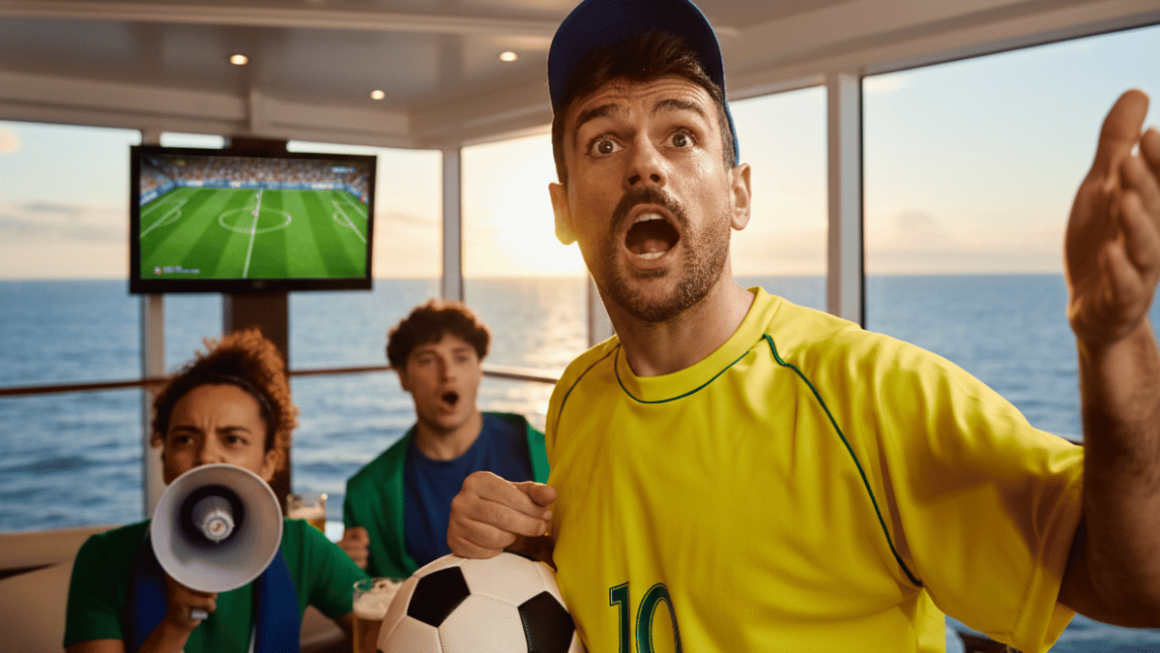 Torcedores vendo a Copa Do Mundo a bordo dos navios da MSC Cruzeiros copa