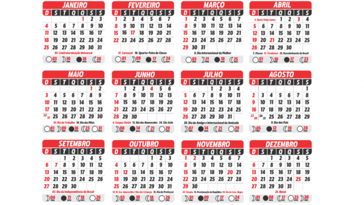 calendário de feriados 2026