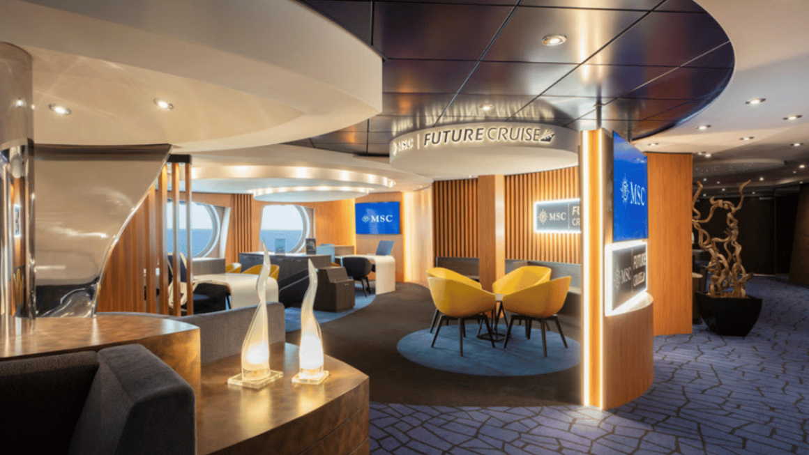 Projeto para o renovado escritório de Cruzeiro Futuro, nos navios da classe Fantasia