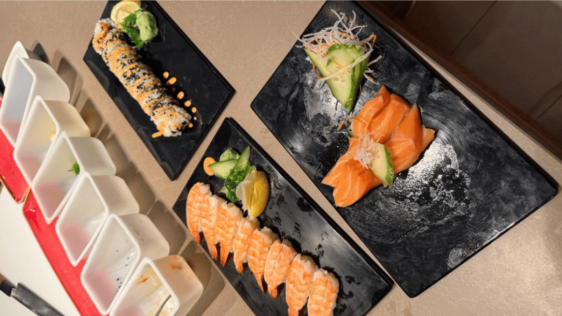 Pratos preparados no Sushi Academy