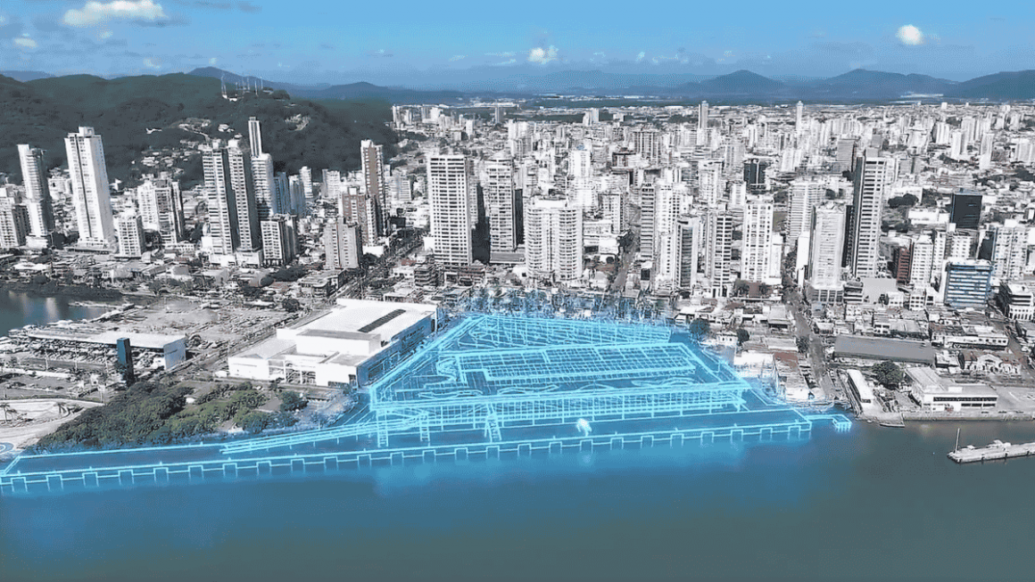 Espaço do terminal de cruzeiros de Itajaí