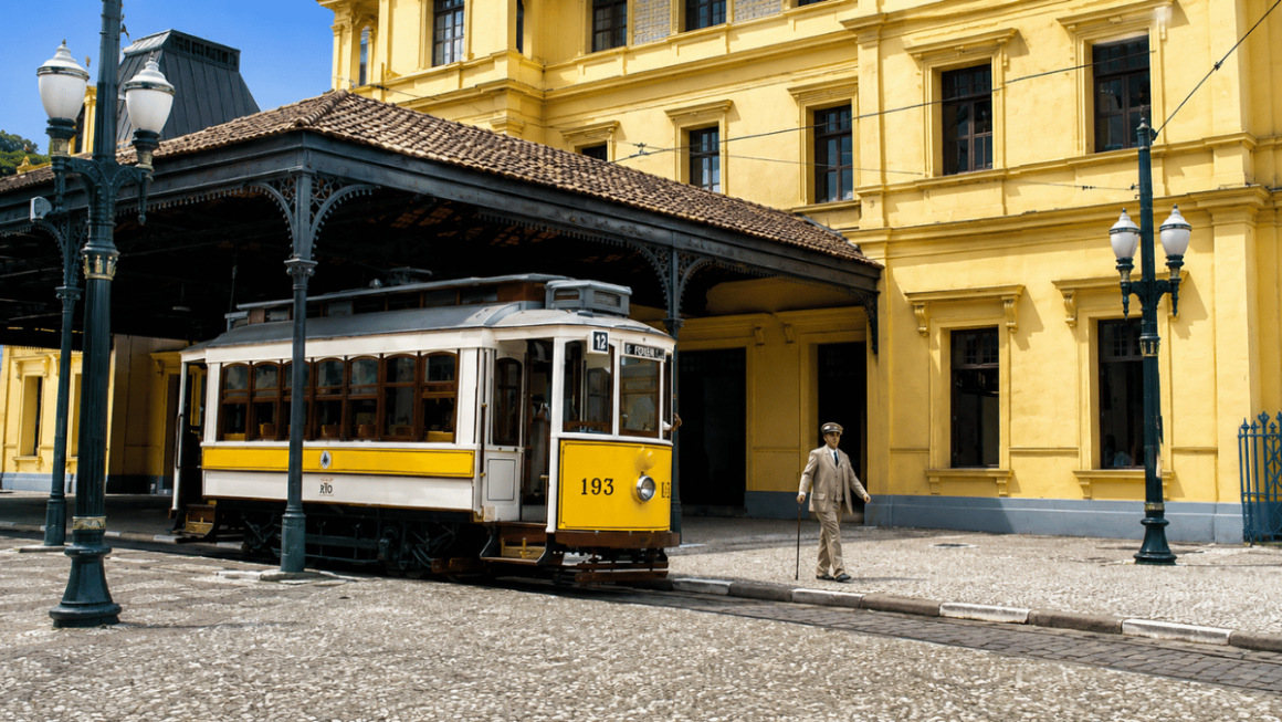 Bonde na cidade de Santos