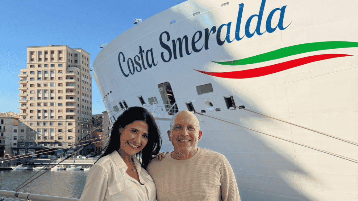 Patty e Aldo em viagem a bordo do Costa Smeralda