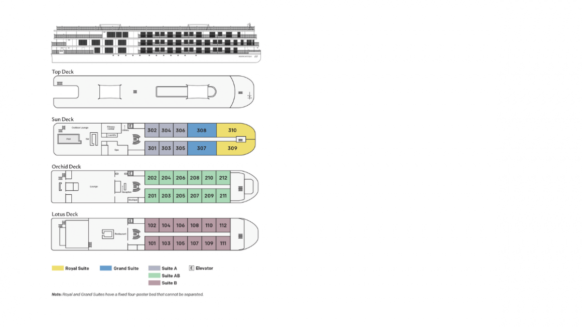 Deck plan do Mekong Mystique